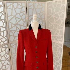Brooks Brothers Red Blazer with Black Velvet Collar